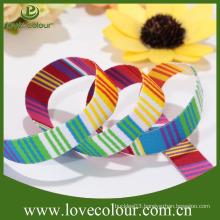 Factory direct wholesale customized polyester grosgrain striped ribbon